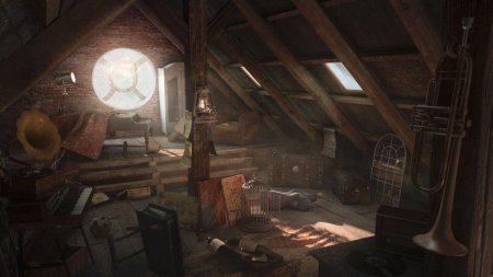 Attic with a lot of things