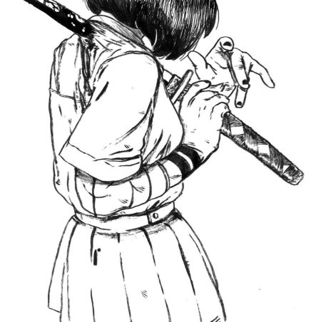 Катана рисунок карандашом