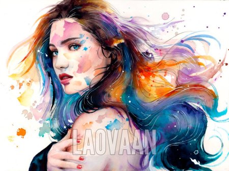 Девушка акварель