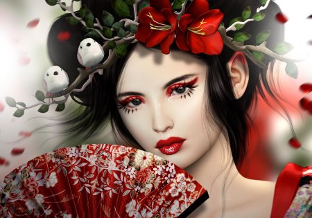 Цветы и девушка