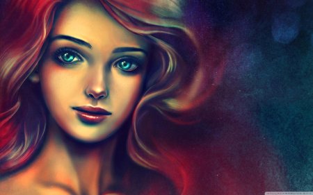 Арт рыжая девушка