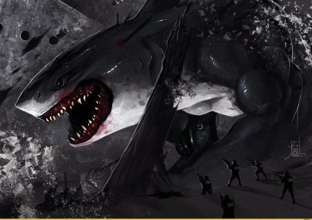 Мегалодон акула монстр