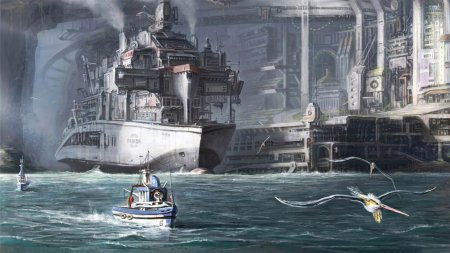 Корабли дизельпанк верфь порт