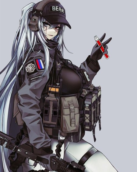 Аниме девушка военная