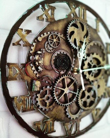 Часы в стиле стимпанк настенные