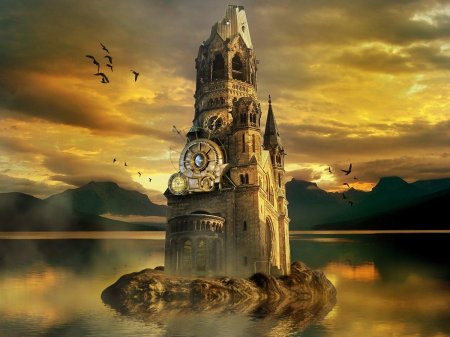 Стимпанк часовая башня