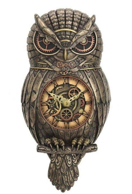 Ws- статуэтка-часы в стиле стимпанк \ сова