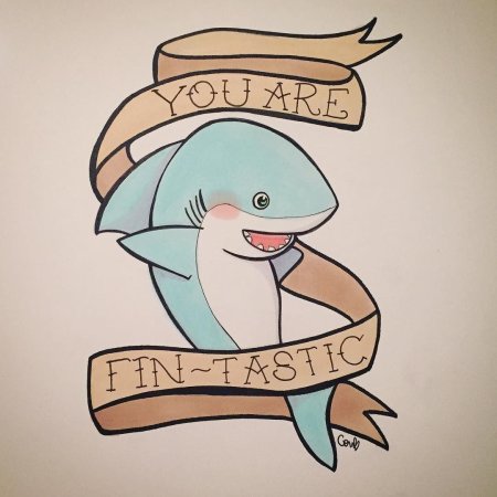 Милая акула арт