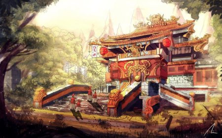 Concept art environment храм китай