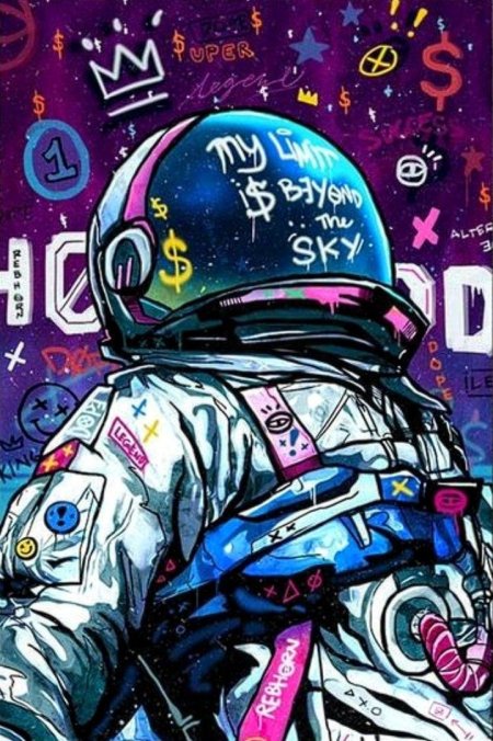 Космонавт в космосе арт