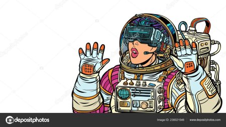 Поп арт женщина космонавт