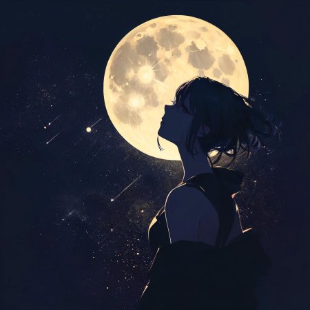 На фоне луны