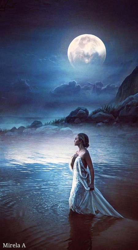 Девушка под луной