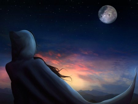 Девушка под луной