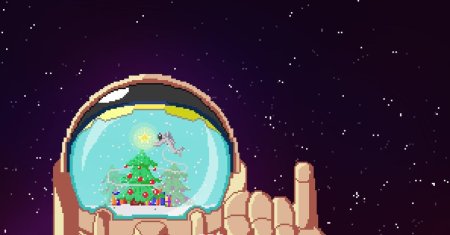 Космонавт пиксель арт