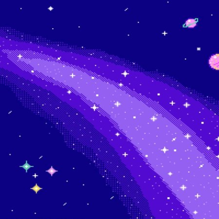 Пиксельное ночное небо