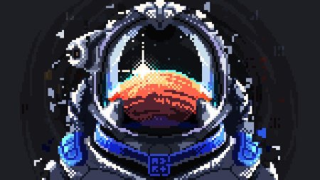 Космонавт пиксель арт