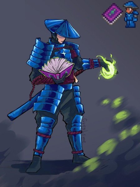 Пиксельный самурай анимация