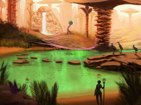 Город оазис в пустыне арт