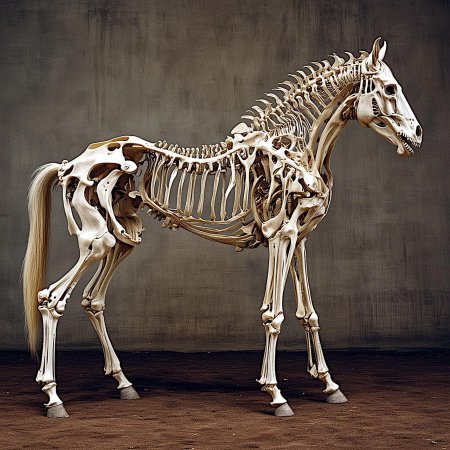 Скелет лошади спереди