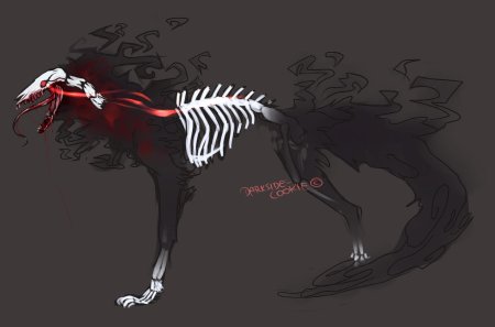 Скелет волка арт