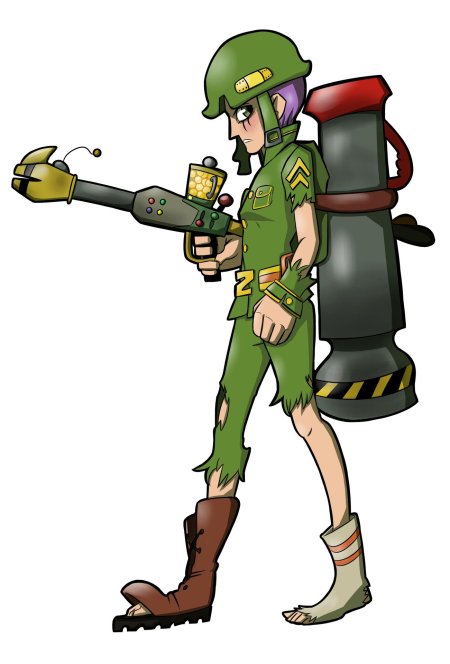 Зомби солдат растения против