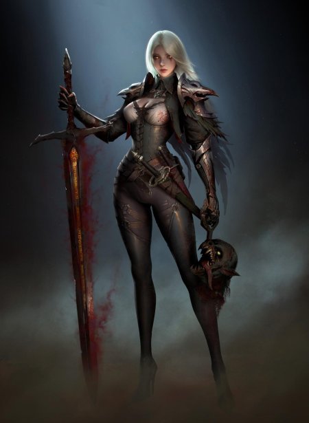 Девушка воин арт