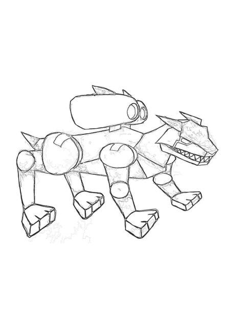 Раскраска робот собака