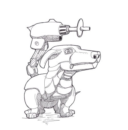 Собака робот рисунок