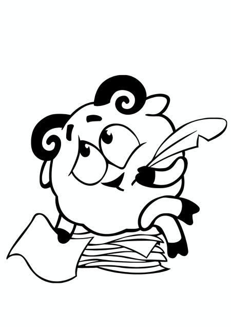 Раскраска смешарики бараш