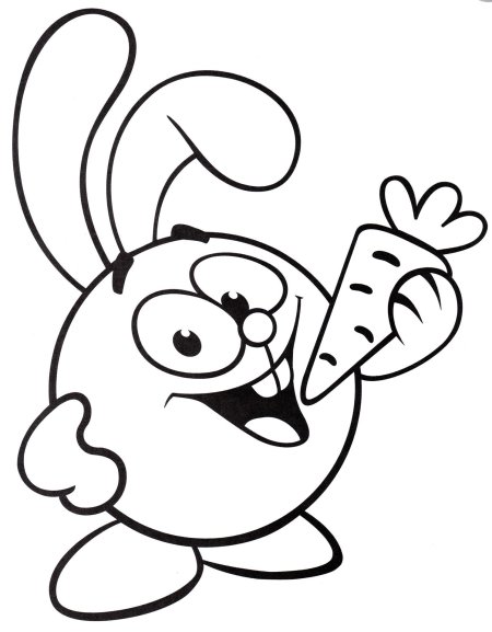 Раскраска смешарики крош