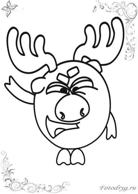 Раскраска смешарики лосяш