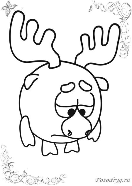 Смешарики раскраска ломяж