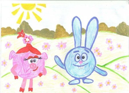 Смешарик крош рисунок для детей