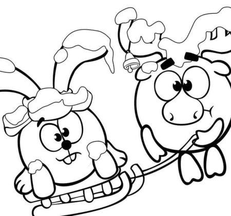 Раскраска смешарик