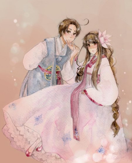 Кореянка в ханбоке арт