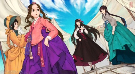 Ханбок корея рисунок