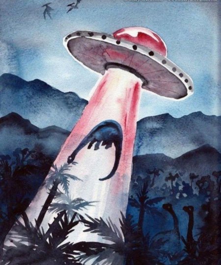 Летающая тарелка похищает