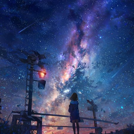 Аниме ночное небо