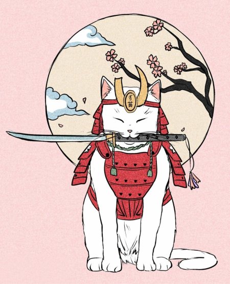 Японские коты якудза самурай