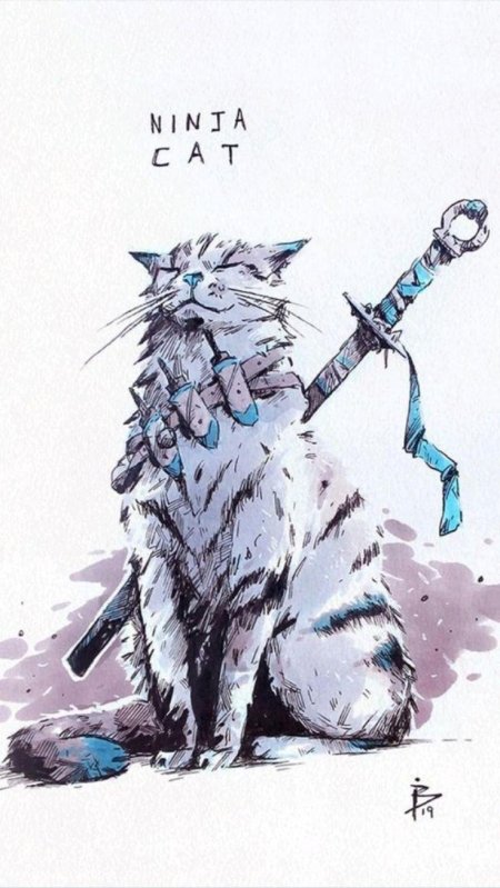 Коты самураи арт
