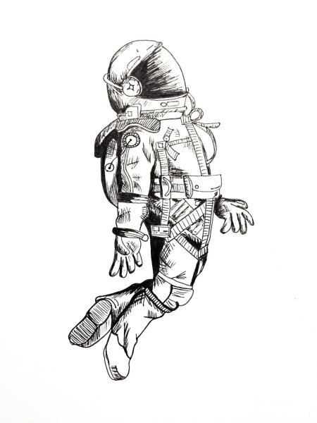 Тату космонавт эскиз