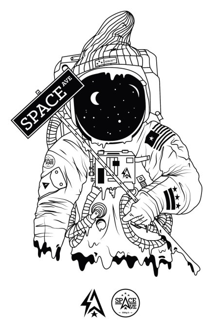 Тату космонавт эскиз