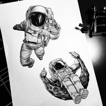 Космонавт эскиз