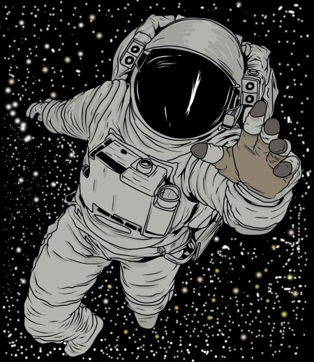 Космонавт в космосе рисунок