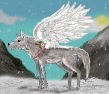 Вингед вулф волчица