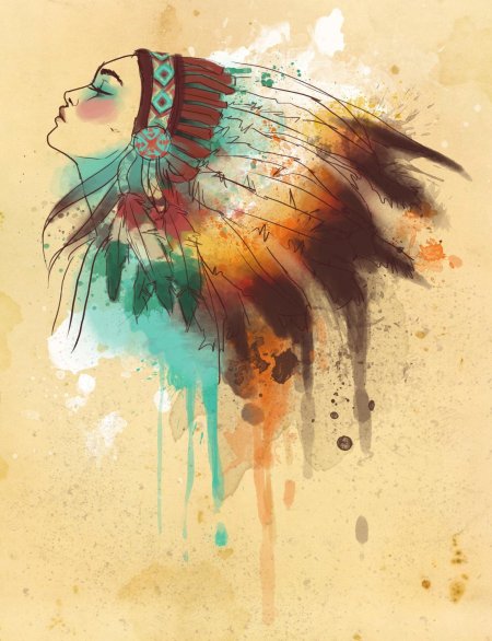 Индейская девушка арт