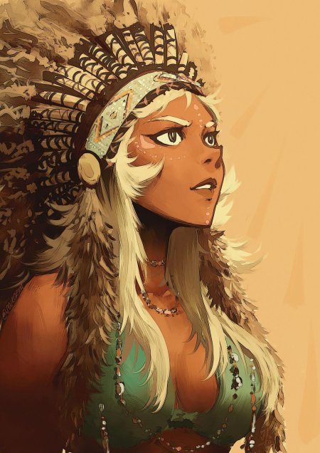 Индейская девушка арт