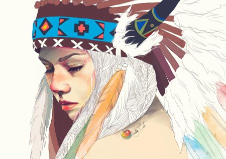 Картина индейская девушка