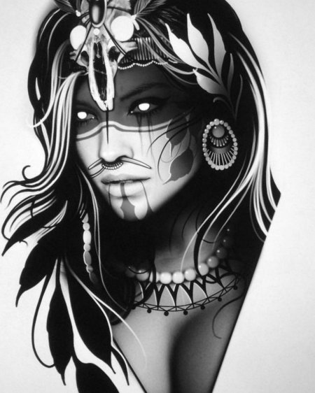 Девушка индеец чикано